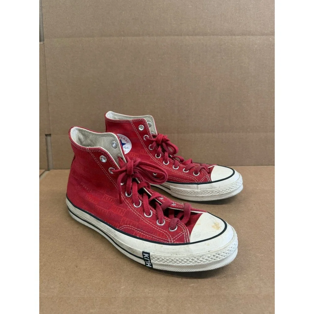 Kith x Converse Chuck 70 High Salsa Sneakers Red Egret 165627C Mens Size 8.5 US